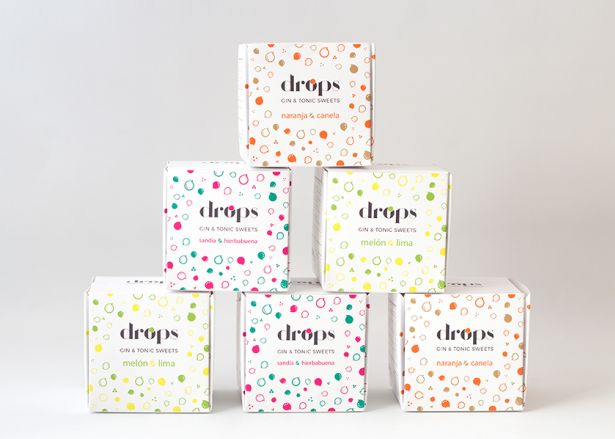 Diseño packaging cajas caramelos diseño take away Drops gin & tonic sweets Koolbrand