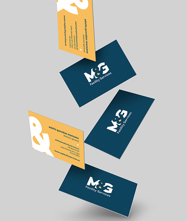 Diseño branding diseño logo diseño tarjetas de contacto M&G Facility Services Koolbrand