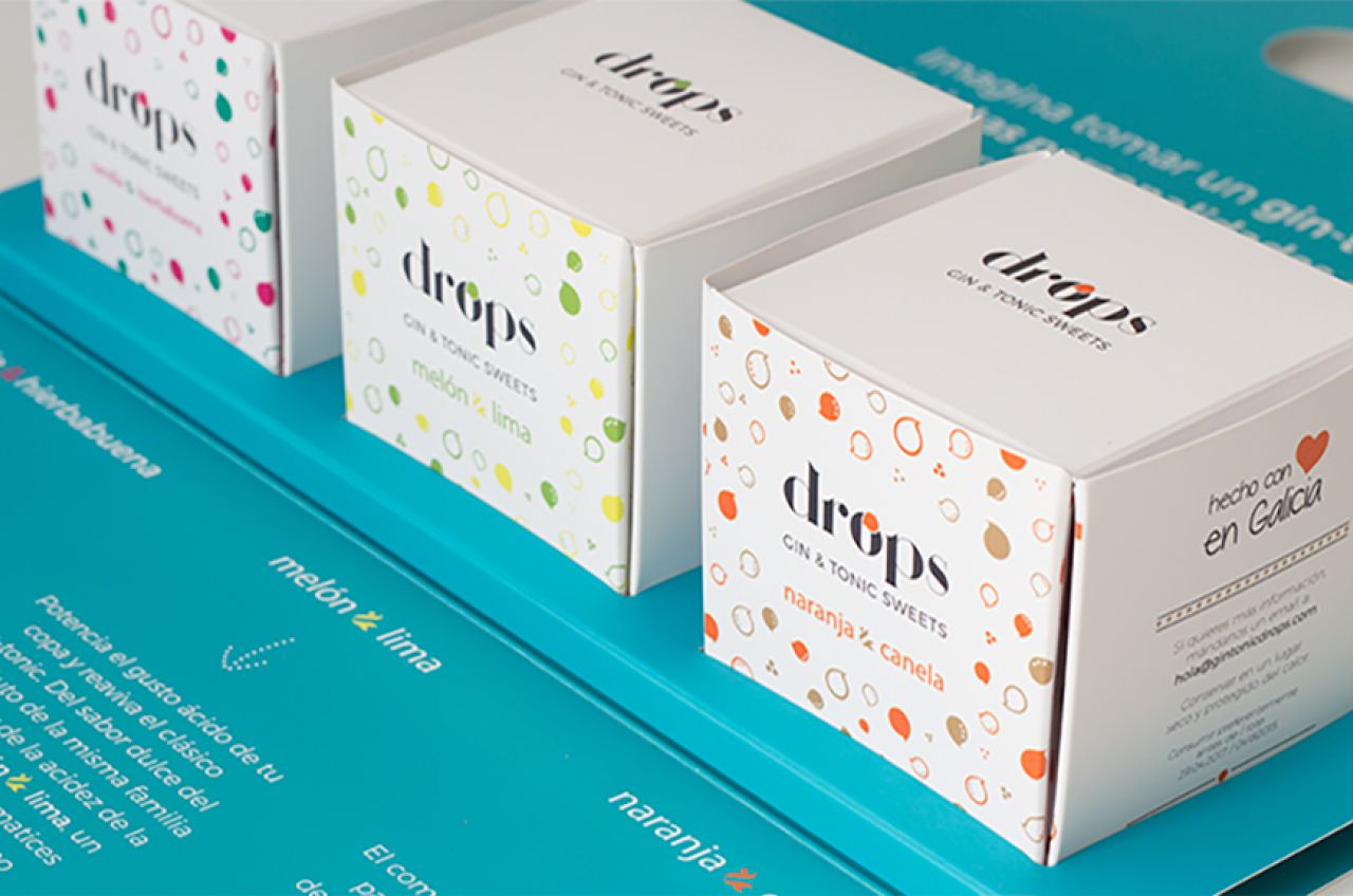 Branding diseño logo diseño packaging cajas gintonic Drops Gin & Tonic sweets Koolbrand