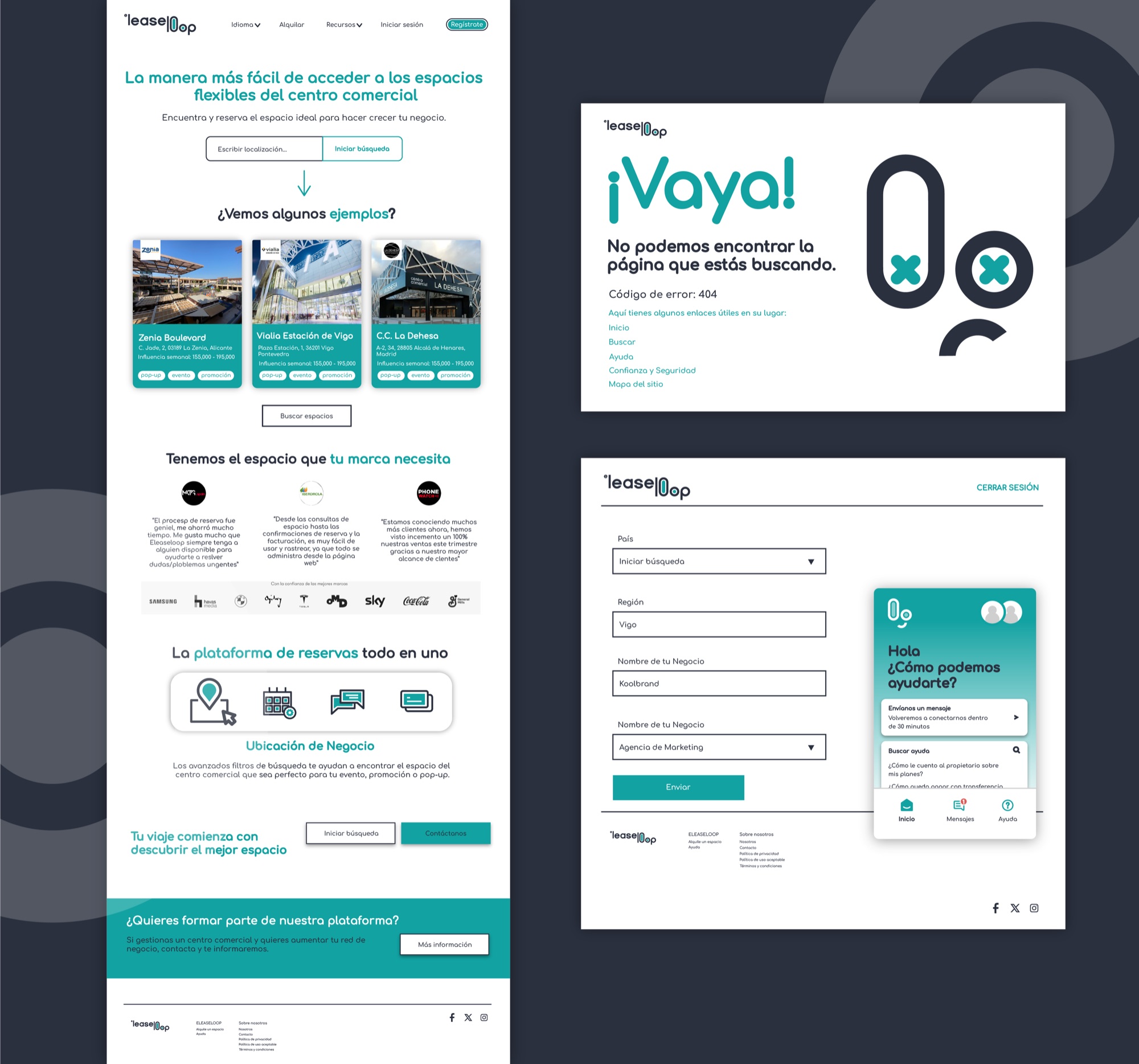 Diseño de la plataforma web de EleaseLoop