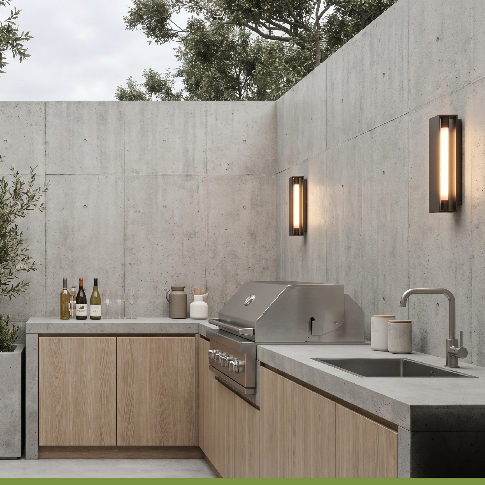 Cocina de exterior Eternal integrada en arquitectura