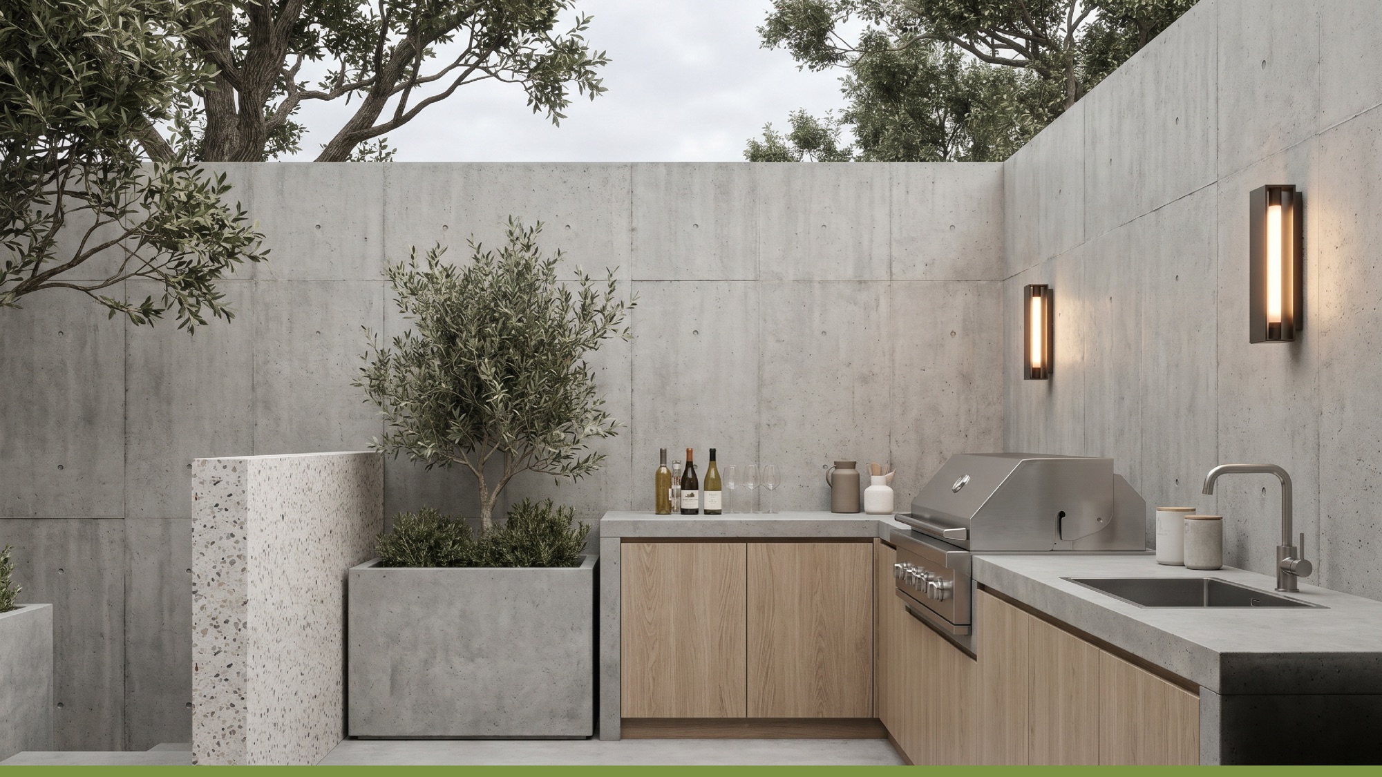 Cocina de exterior Eternal integrada en arquitectura